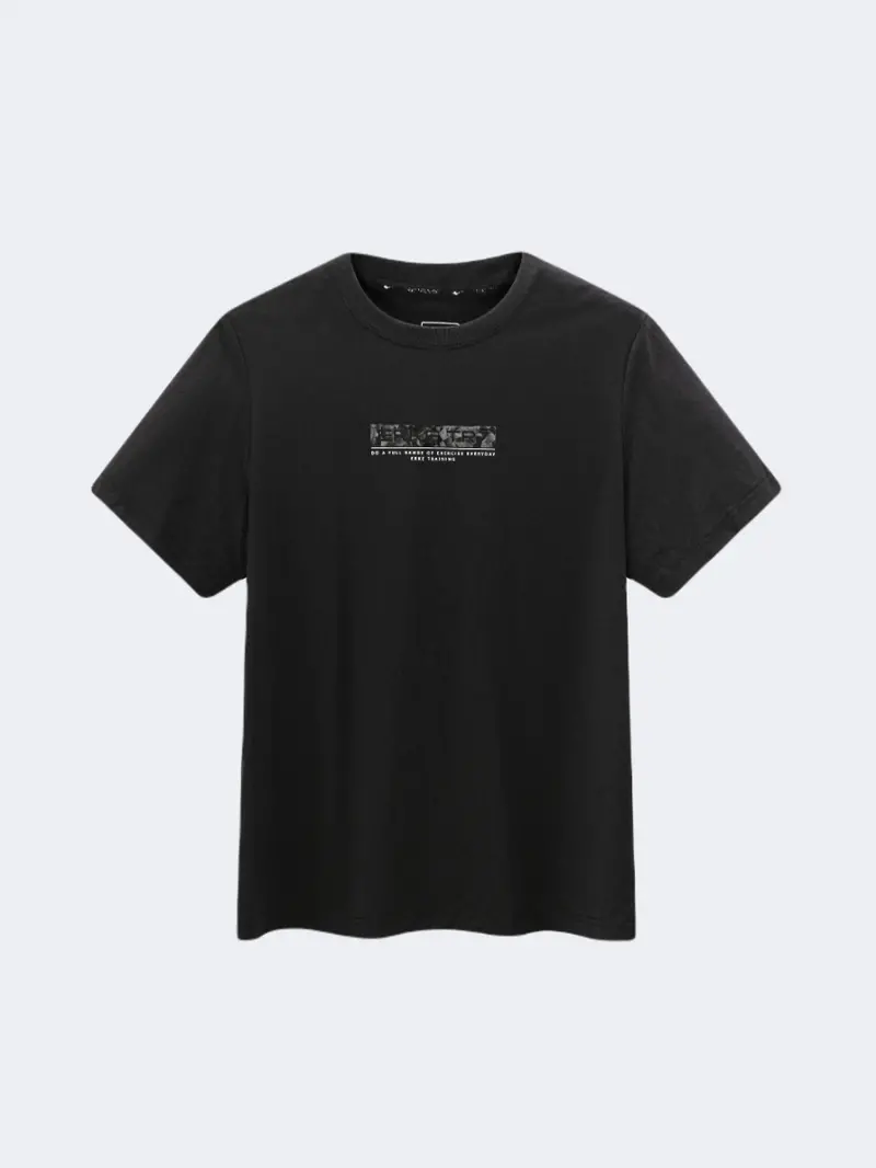Erke Men'S Black Training Crew T-Shirt 1