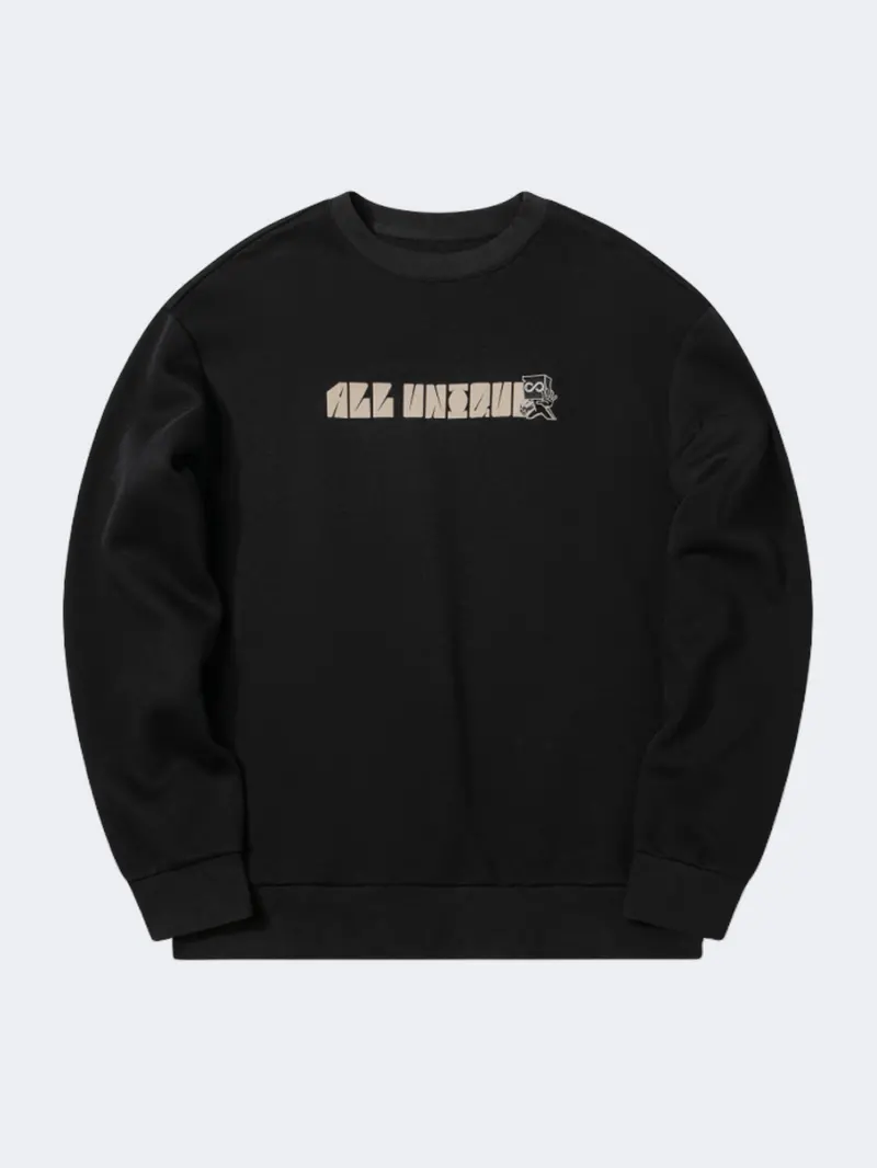 Erke Men'S Lifestyle Sweatshirt – Classic Black Crewneck 1