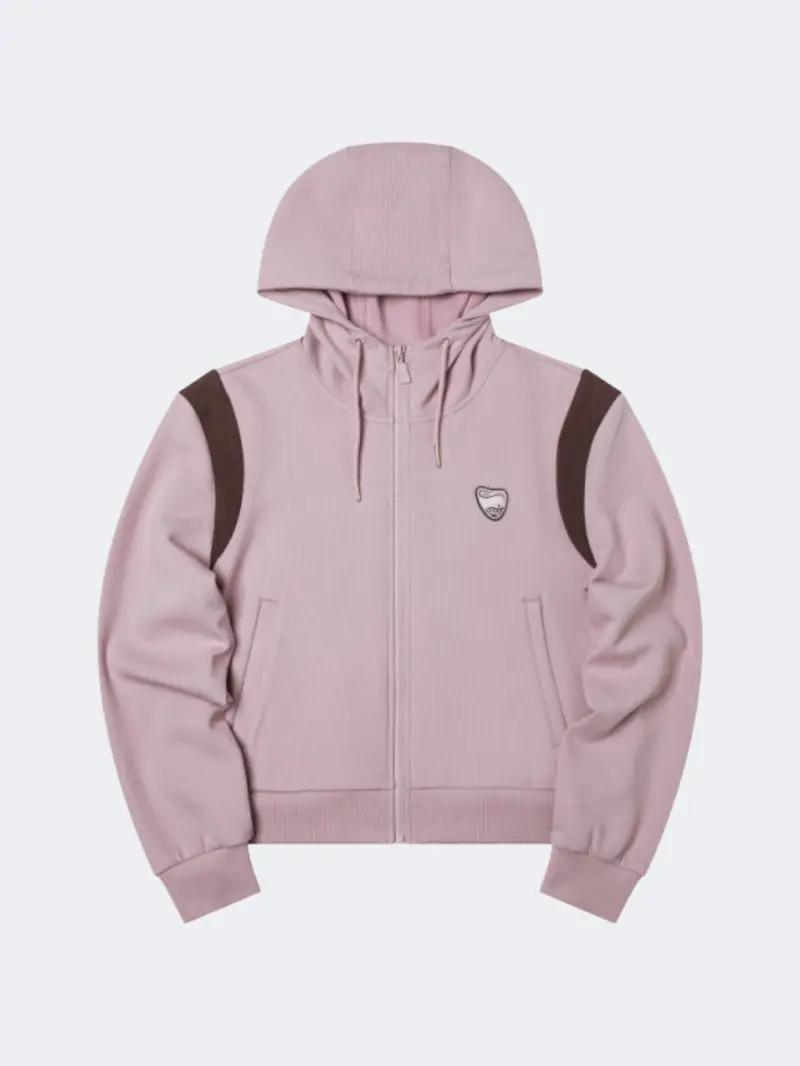 Erke Women'S Minimalist Full-Zip Hoodie – Pale Pink 1