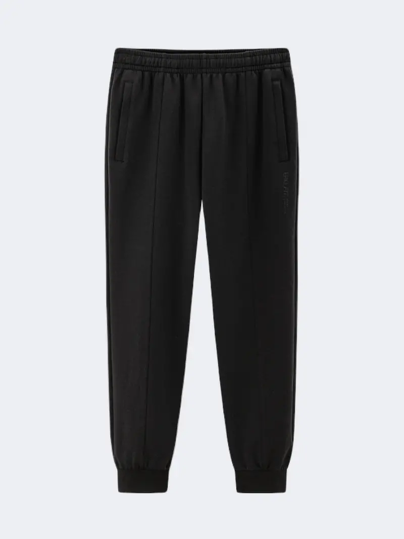 Erke Women'S Slim-Fit Black Knitted Cropped Pants 1