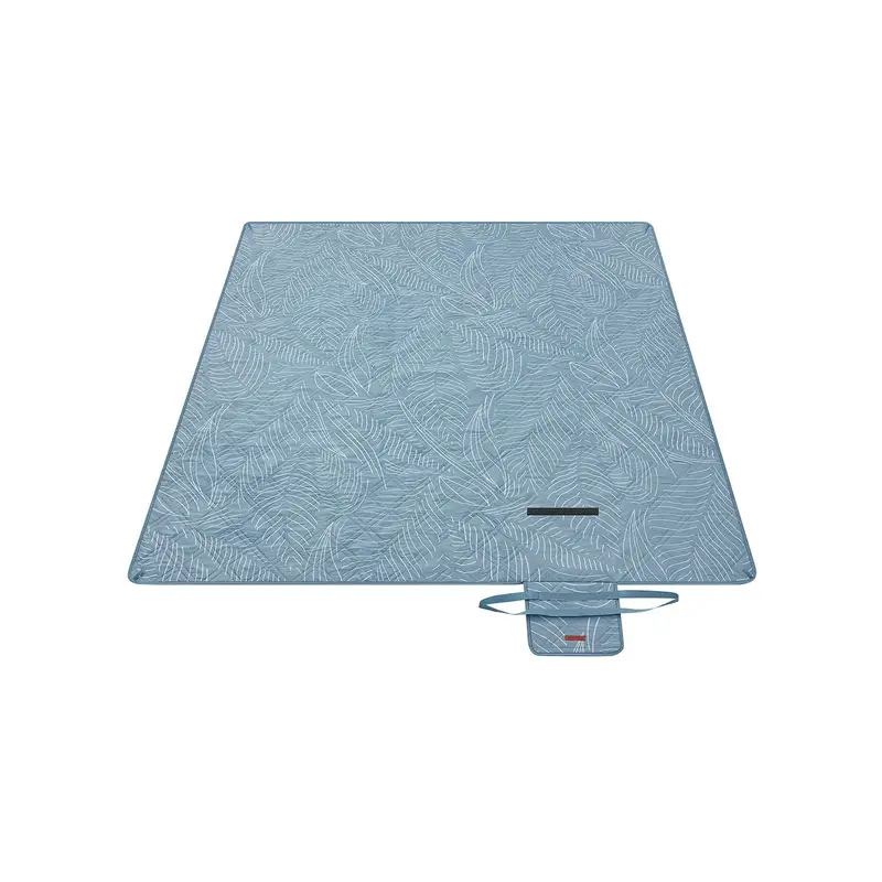 Extra-Large Leaf-Print Picnic Blanket – 200 X 200 Cm Blue Waterproof Outdoor Mat 1