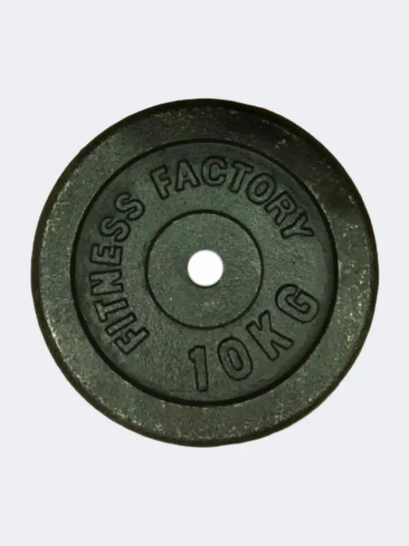 Fitness Factory 10 Kg Cast Iron Weight Plate – Matte Black Coated Standard Plate 1