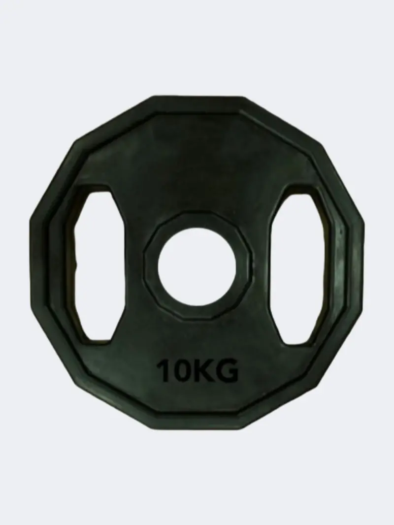 Fitness Factory 10 Kg Rubber-Coated Olympic Weight Plate – Black 1
