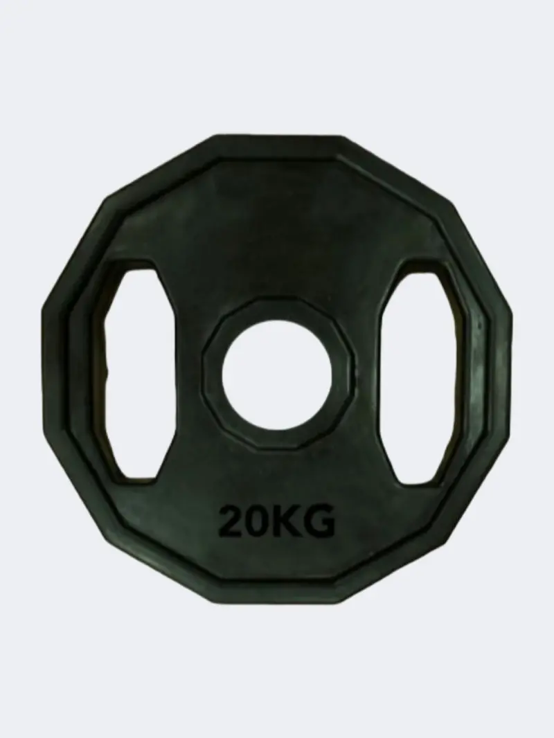 Fitness Factory 20 Kg Rubber-Coated Olympic Weight Plate – Black 1
