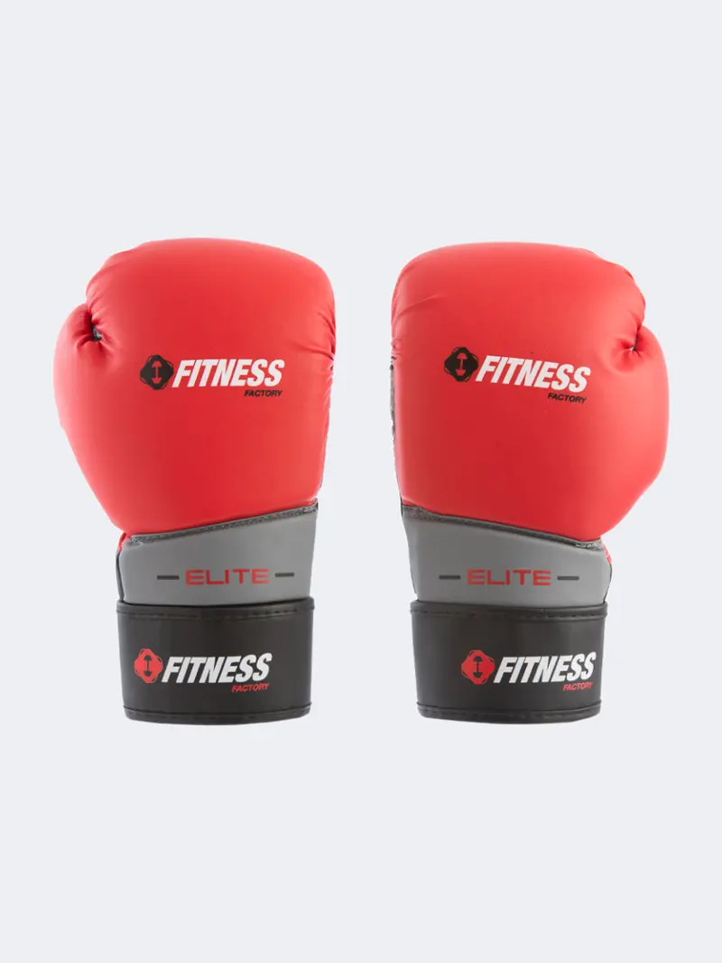 Fitness Factory Adult Red And Silver Boxing Gloves 1