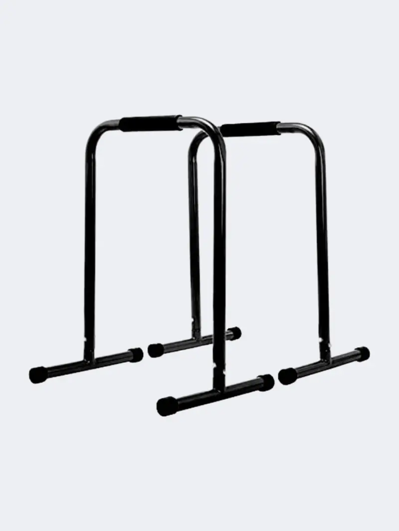 Fitness Factory Silver And Black Parallel Bars For Gymnastics And Calisthenics 1