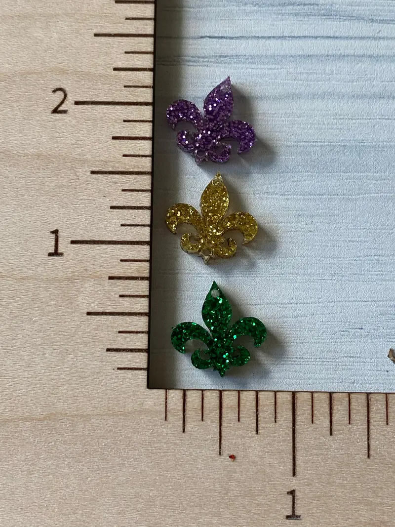 Fleur-De-Lis Triple-Dangle Mardi Gras Blank 1
