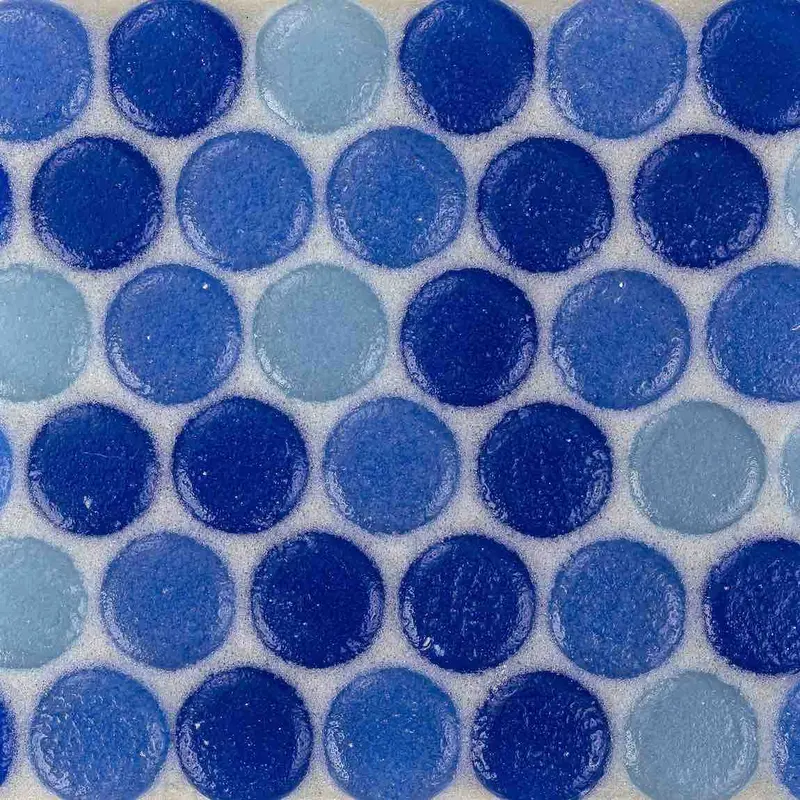 Fluid Blue Penny Tile – Recycled Glass Mosaic Tile 1