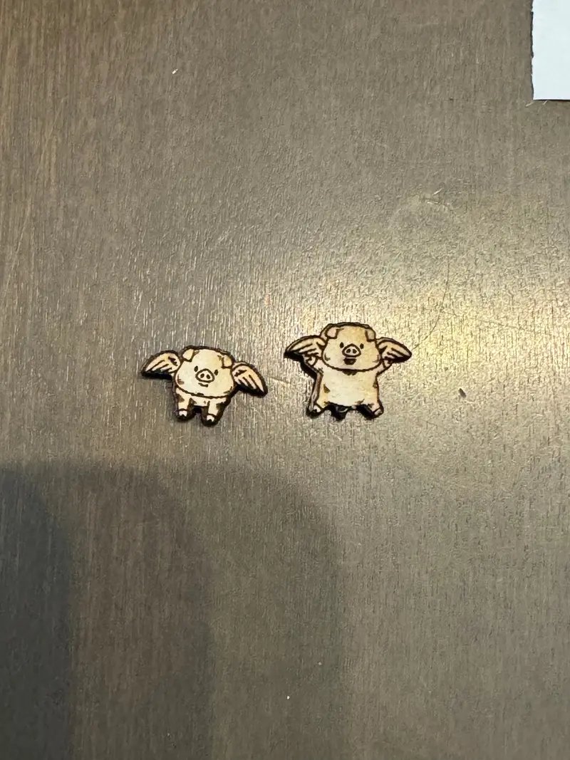 Flying Pig Charm Stud Earring 1