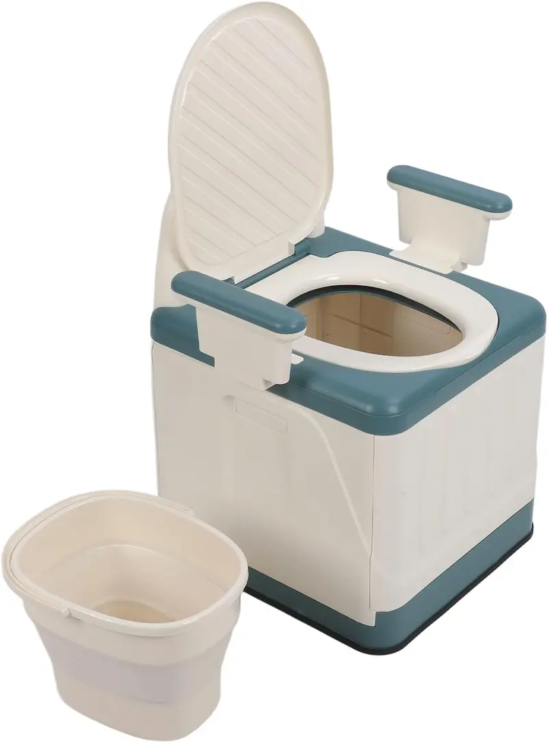 Foldable Elevated Commode Chair | Portable Bedside Toilet With Armrests For Elderly And Mobility-Limited Users 1
