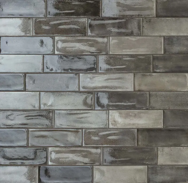 Glossy Mixed-Tone 4X12 Porcelain Subway Tile – Washed Blend Design 1