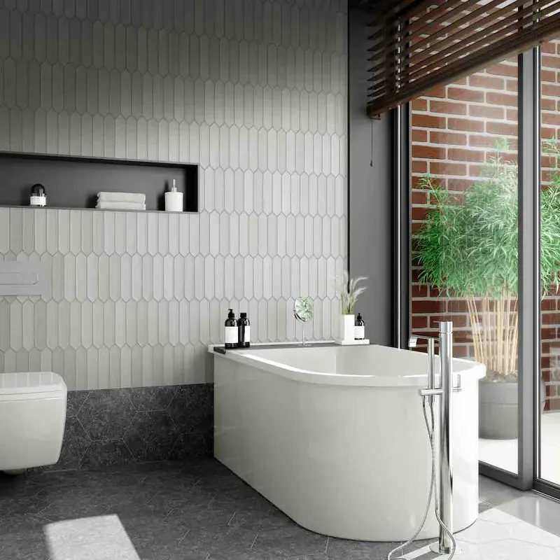 Gray Arrow Picket Tile – 2X10 Inch Matte Surface 1
