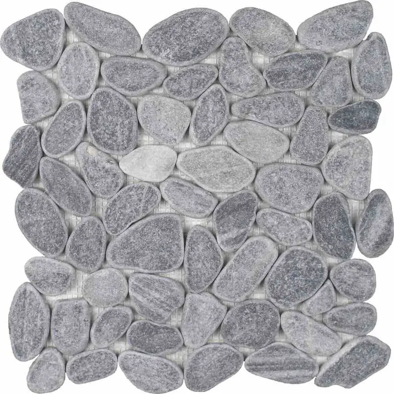 Gray Natural Pebble Sliced Mosaic Tile 1