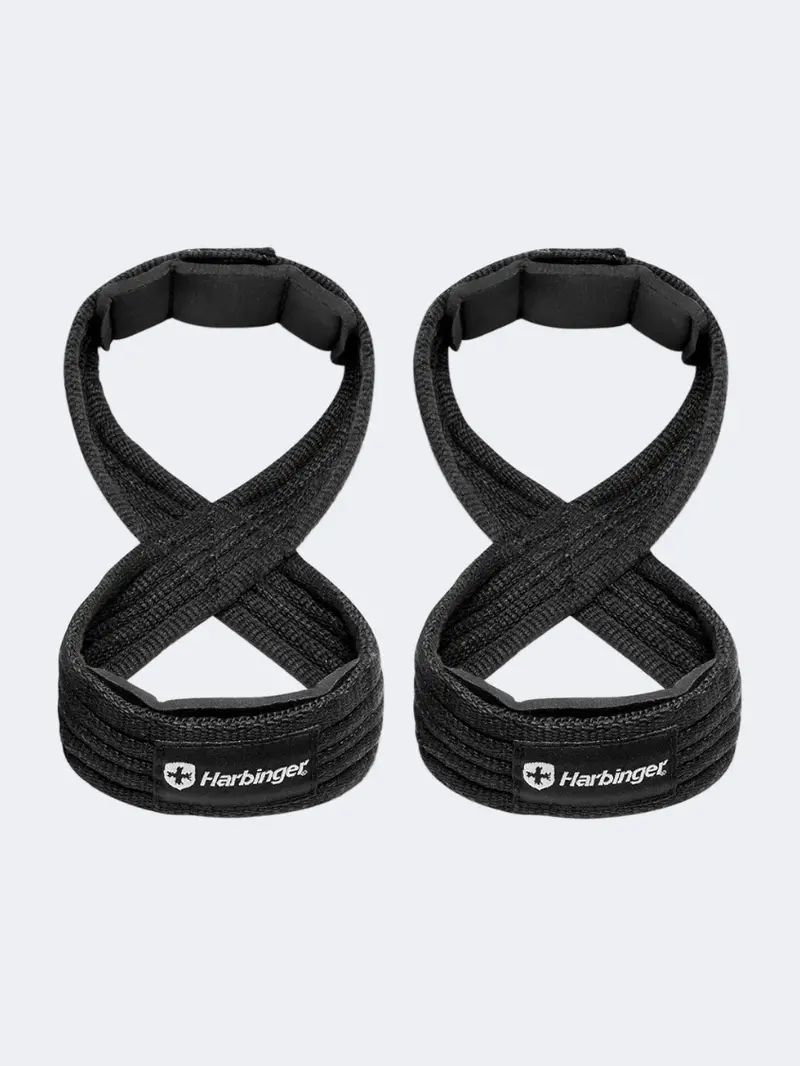 Harbinger Figure-8 Padded Lifting Straps – Unisex Black 1