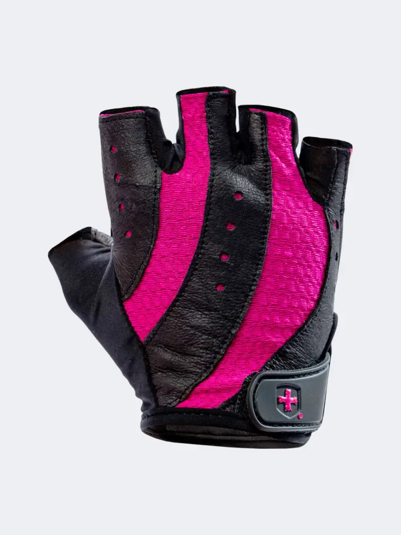 Harbinger Pro Women’S Training Gloves – Breathable Black And Pink Design 1