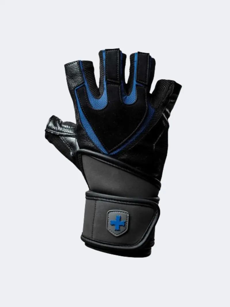 Harbinger Train Grip L Fitness Gloves – Unisex, Black & Blue 1