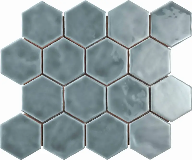 Haze Glossy Hexagon Colorclay Ceramic Tile (11" X 13") 1