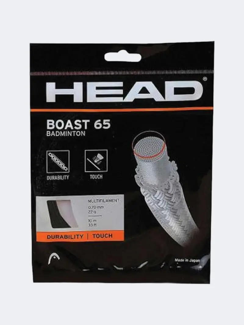 Head Boast 65 Nylon-Stringed Badminton Racquet – Black, 10M Tension 1