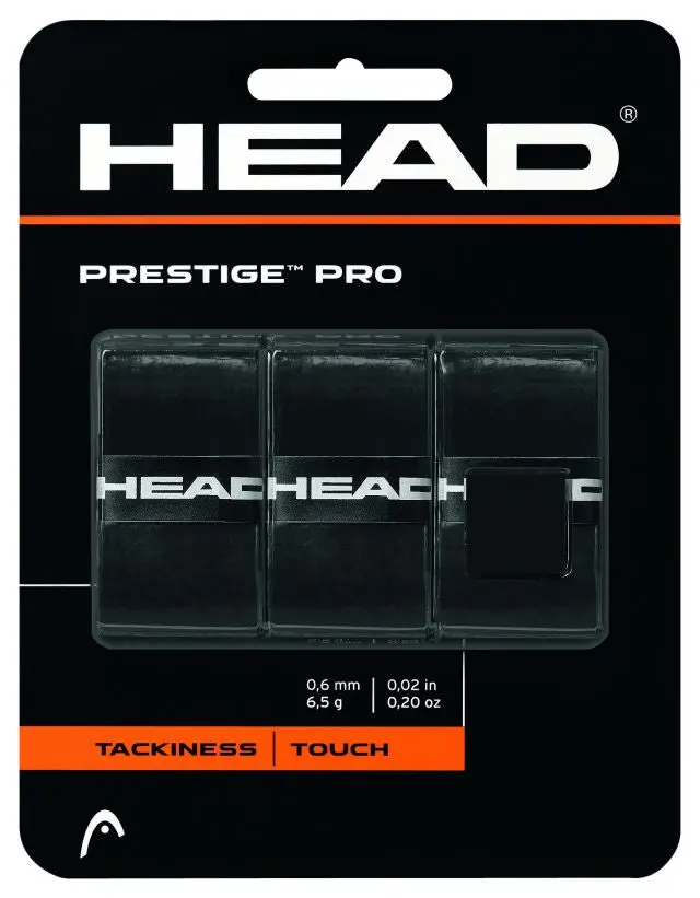 Head Prestige Pro Tennis Overwrap – Black, 0.6 Mm Thickness 1