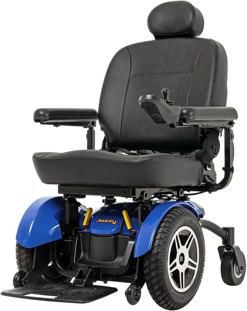Heavy-Duty Electric Power Wheelchair — 450 Lb Capacity, 5-Year Warranty, Adjustable Seat (22" × 20"–22") In Blue/Red 1