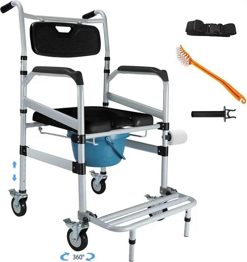 Height-Adjustable Rolling Shower Seat – Designed For Elderly And Mobility-Impaired Users 1