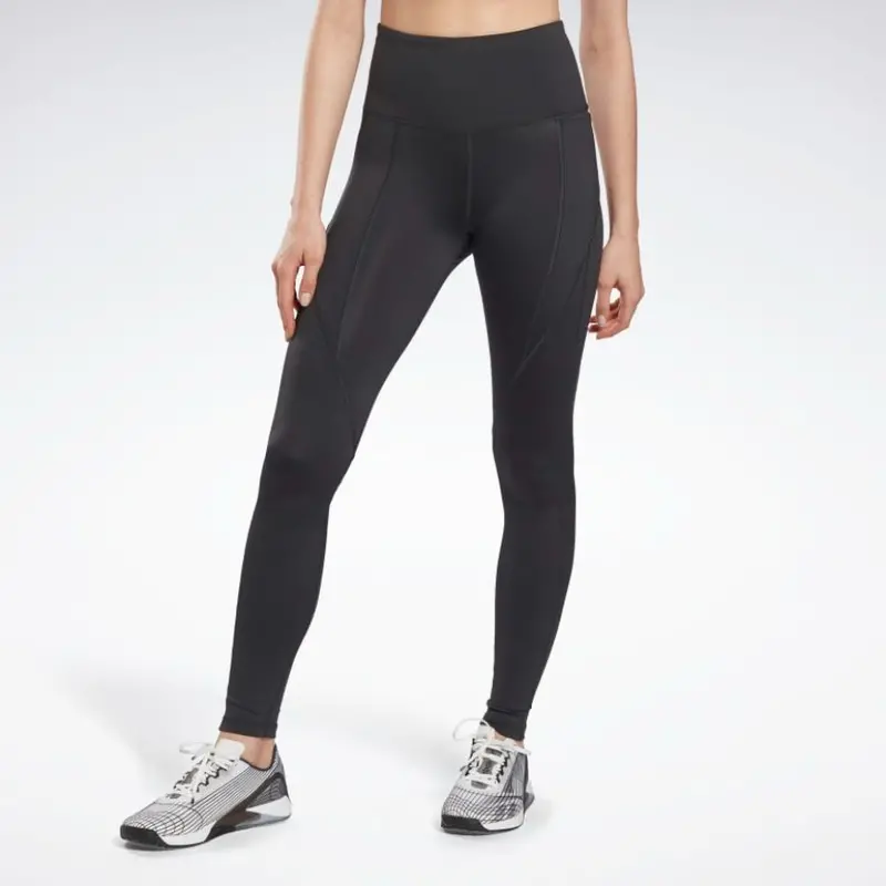 High-Rise Women'S Reebok Workout Ready Training Tights – Night Black 1
