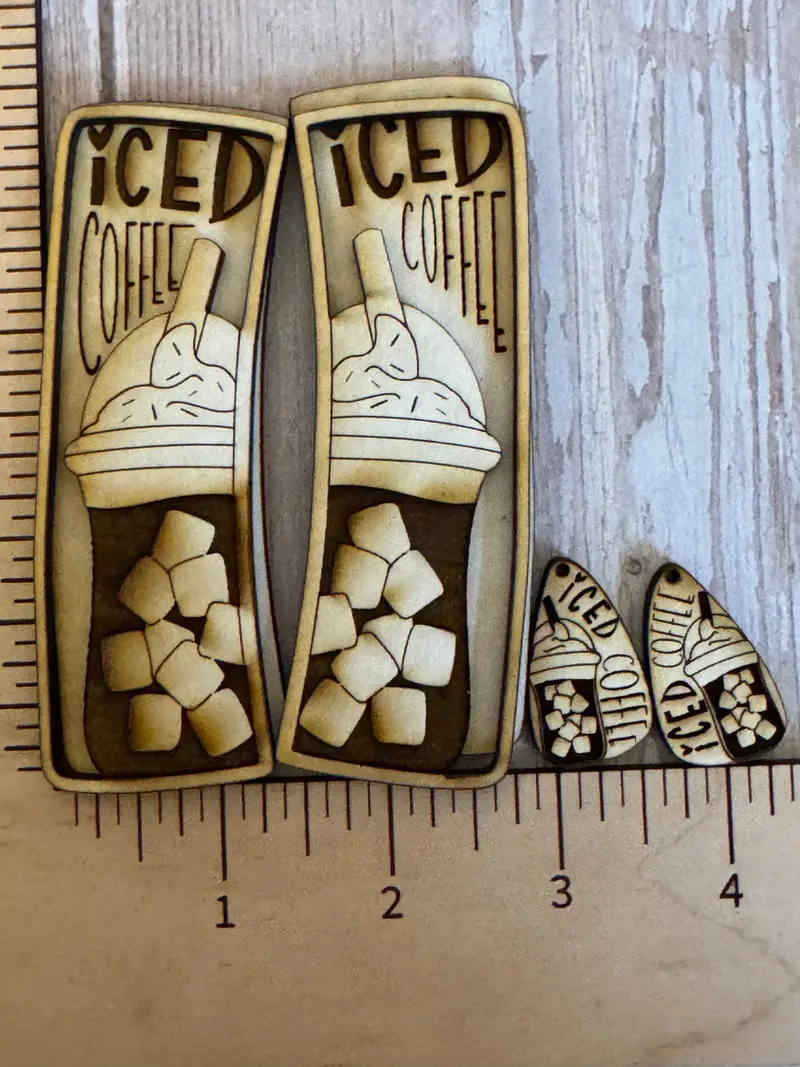 Iced Coffee Motif Claw Clip And Coordinating Earrings 1