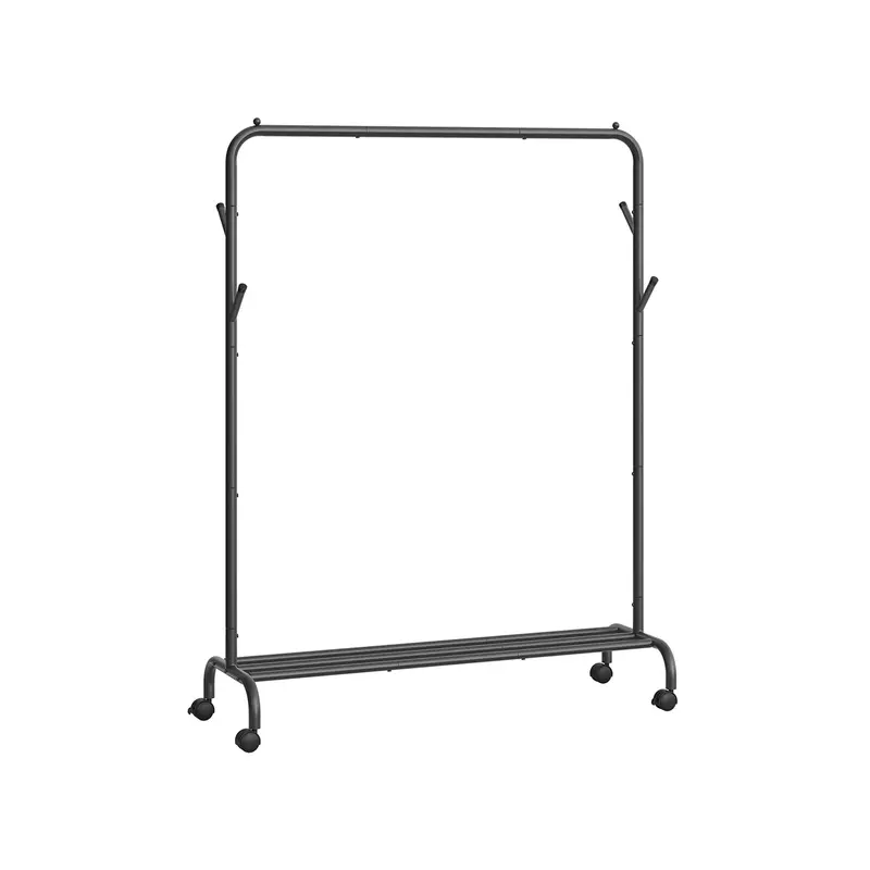 Ink Black Heavy-Duty Extendable & Collapsible Clothes Rack On Casters 1