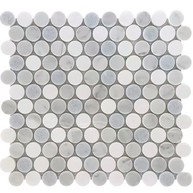 Inlay Blue Mix Penny Round Mosaic Tile – Versatile Vintage-Style Decorative Tile 1