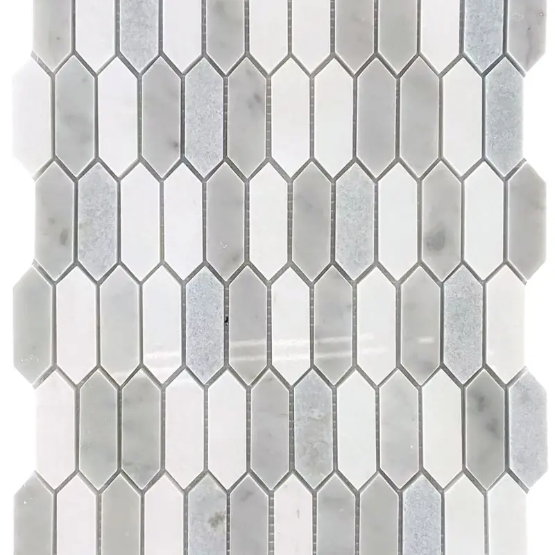 Inlay Blue Mix Picket-Style Mosaic Tile – Modern Coastal Or Rustic Interior Accent 1