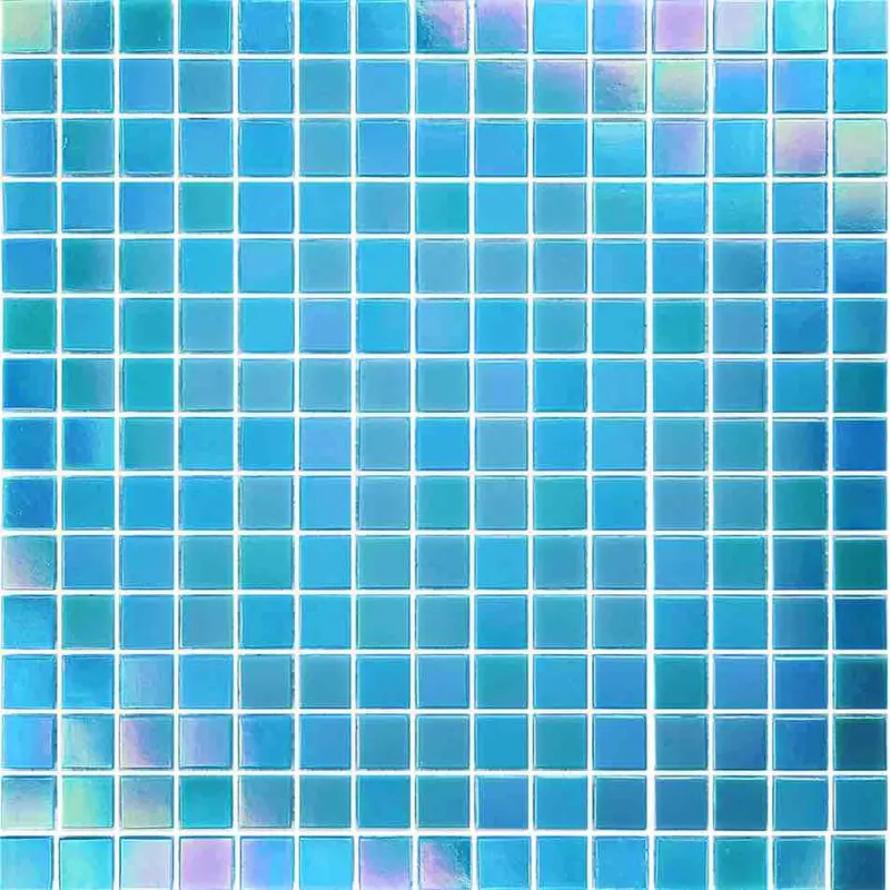 Iridescent Blue Glass Mosaic Tile – Reflective Radiance Finish 1