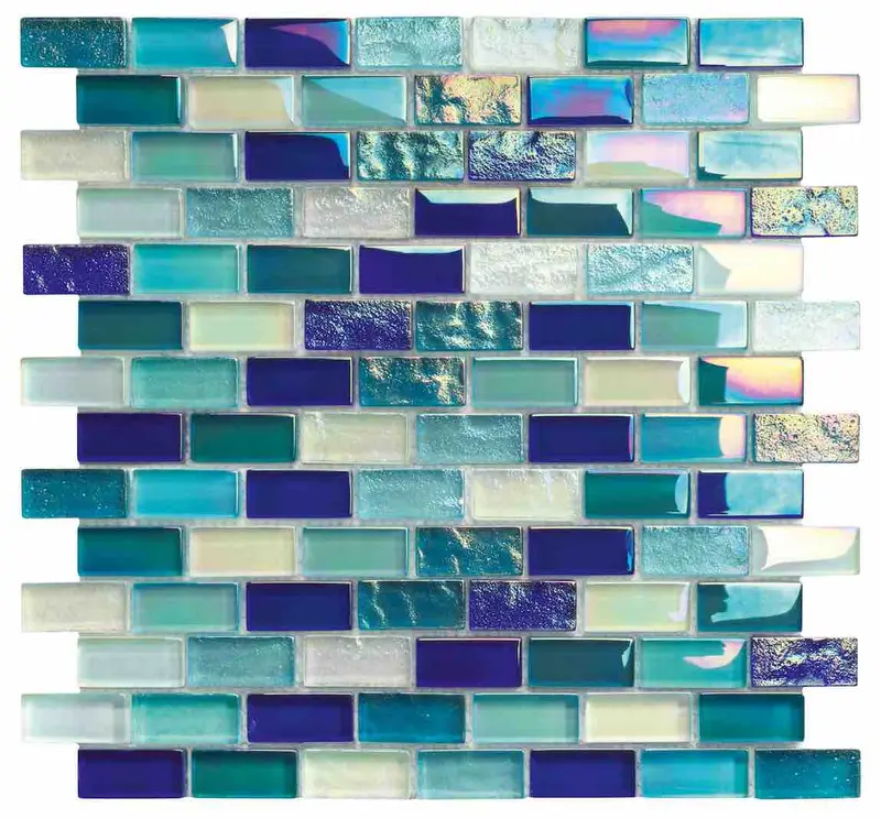 Iridescent Glass Tile Blend – 1" X 2" Reflective Reflections Series 1