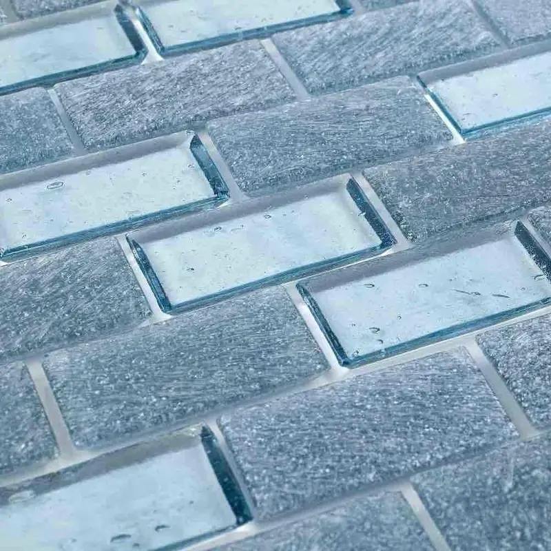 Iridescent Recycled Gray Glass Tile 1 In X 2 In 1