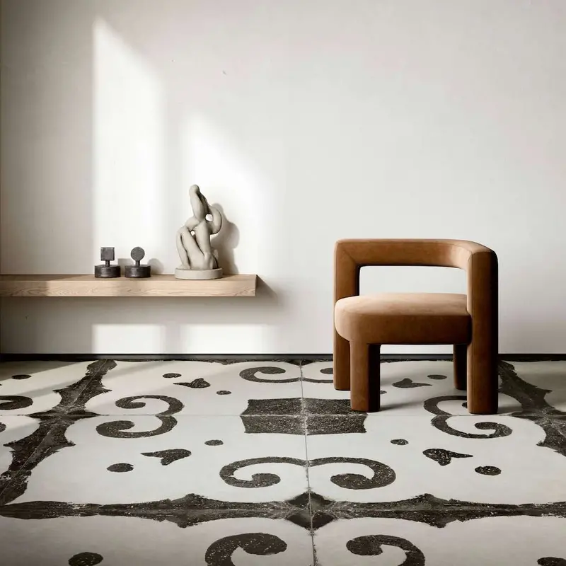 Italian Ceramist Deco Three Large Porcelain Tile (36" X 36") 1