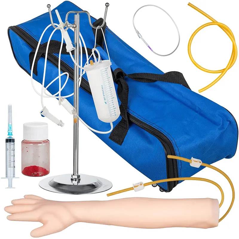 Iv Practice Arm Kit With Infusion Stand And Carry Bag – Realistic Venipuncture Training Tool 1