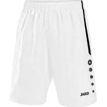 Jako Turin Senior Soccer Shorts – White/Black 1