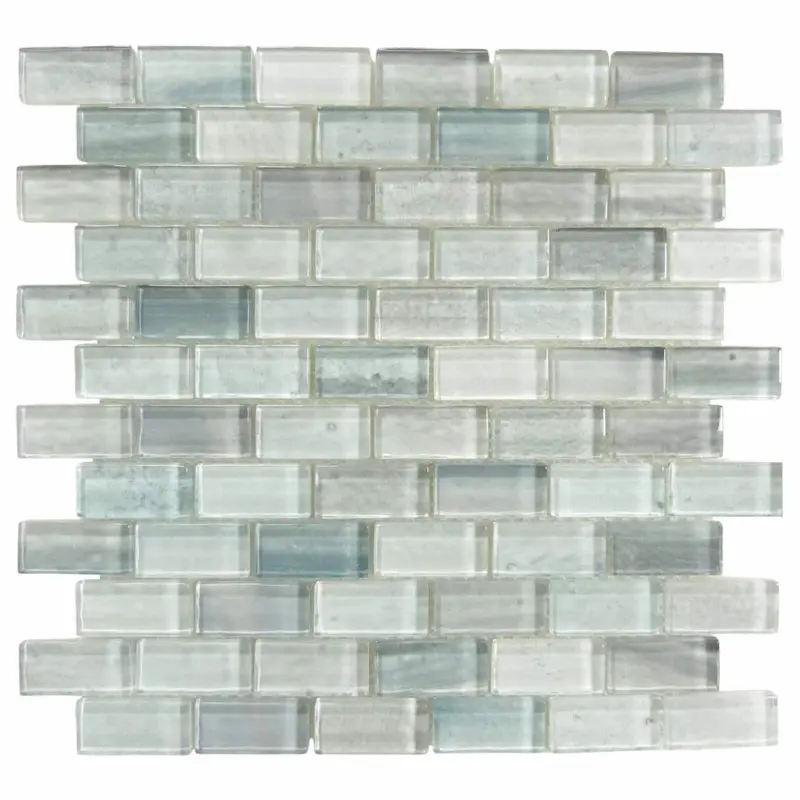 Jewel-Tone Silver Glass Mosaic Tile – 1X2 In. Metallic Wall Or Pool Accent 1