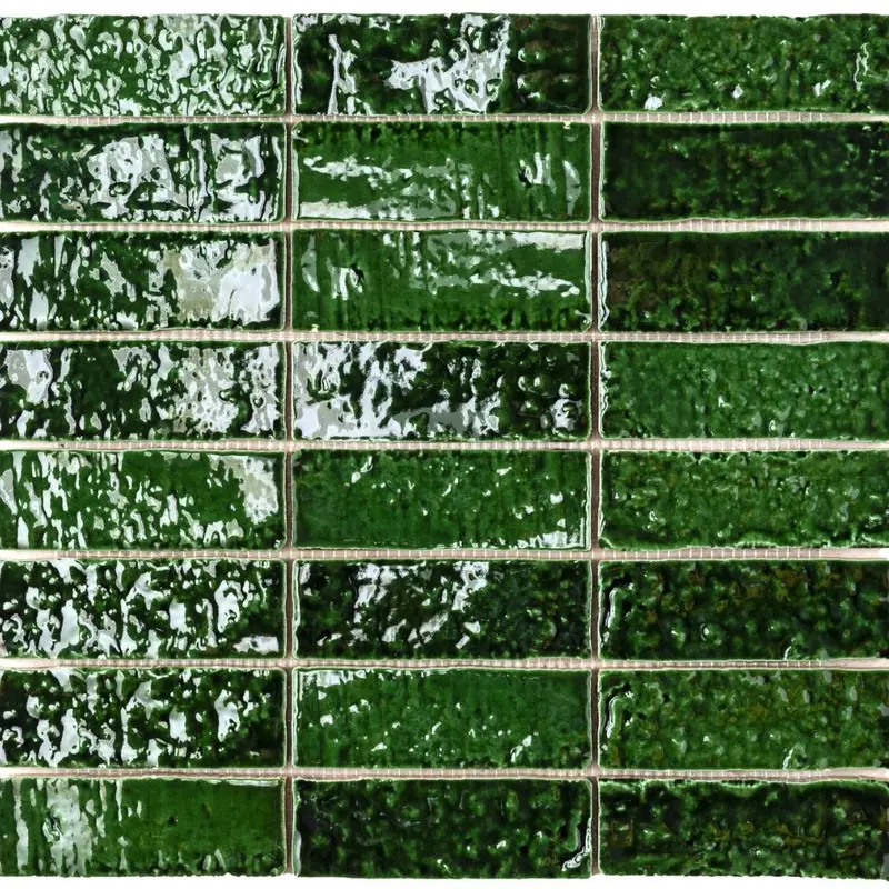 Jungle Gleaming Brick Ceramic Tile (13" X 13") 1