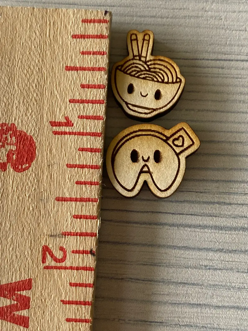 Kawaii Ramen & Fortune Cookie Earring Blank 1