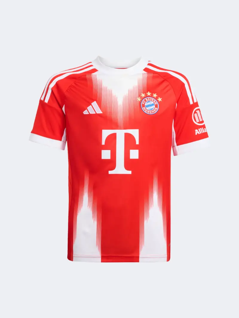 Kids' Adidas Fc Bayern Munich 2025/26 Home Jersey – Unisex Football T-Shirt In Red 1