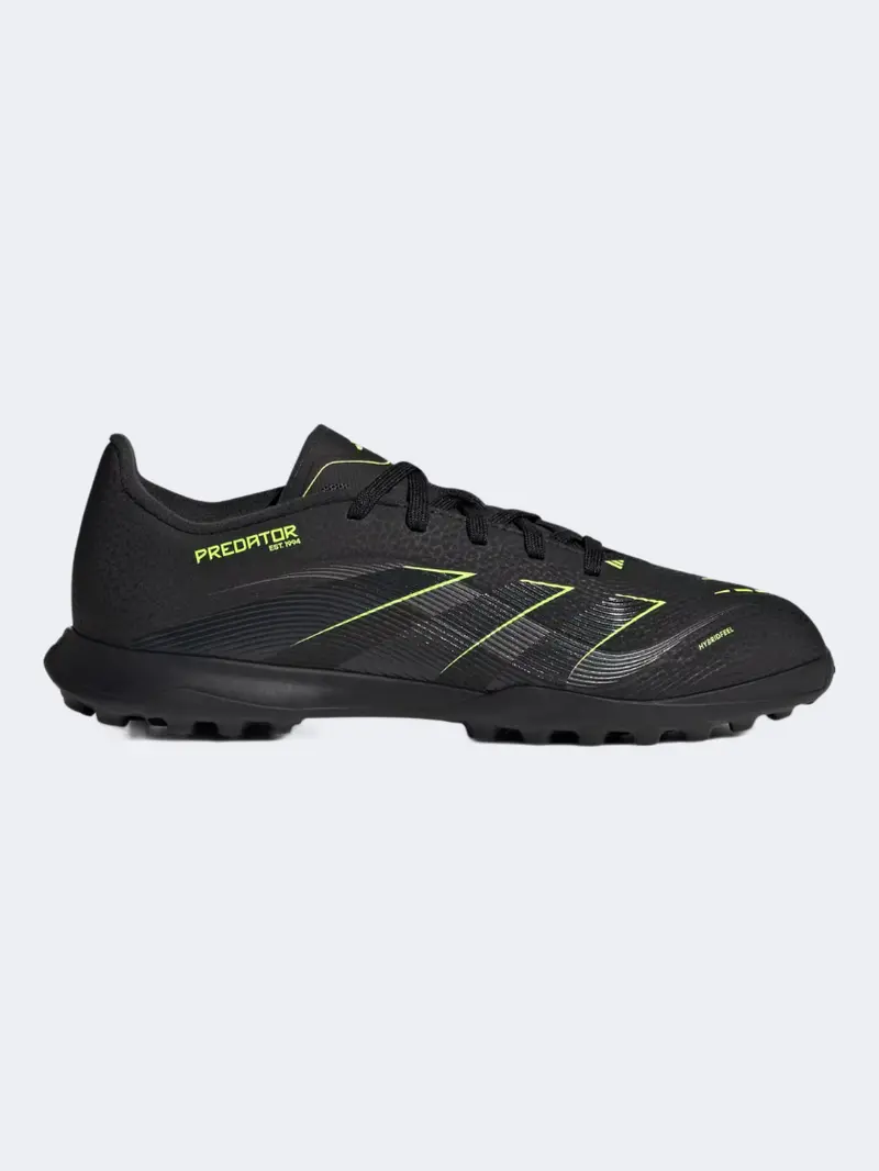 Kids' Adidas Predator League Turf Football Cleats – Black, Carbon & Lemon Yellow 1