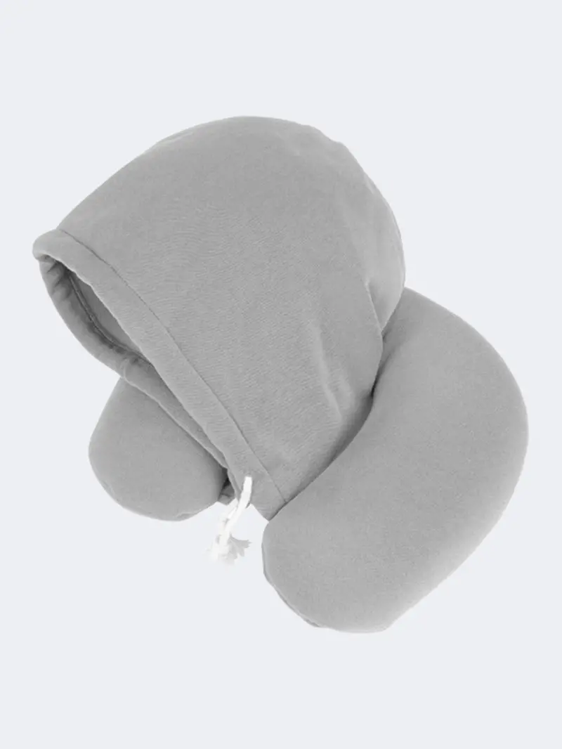King Camp Hooded Memory Foam Neck Pillow – Mid-Grey Travel Essential 1