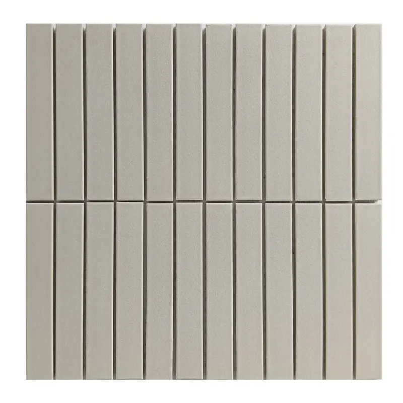 Light Gray Stacked Porcelain Mosaic Tile – Matte 12" X 12" 1