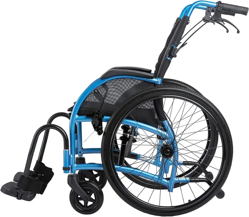 Lightweight Foldable Wheelchair With Adjustable Lumbar Support – 20" Seat Width, 24" Rear Wheels 1