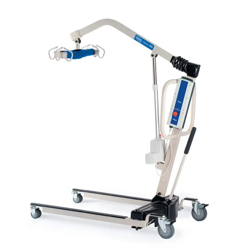 Low-Base Electric Patient Lift – Power-Opening Base, 450Lb Weight Limit, Beige Finish 1