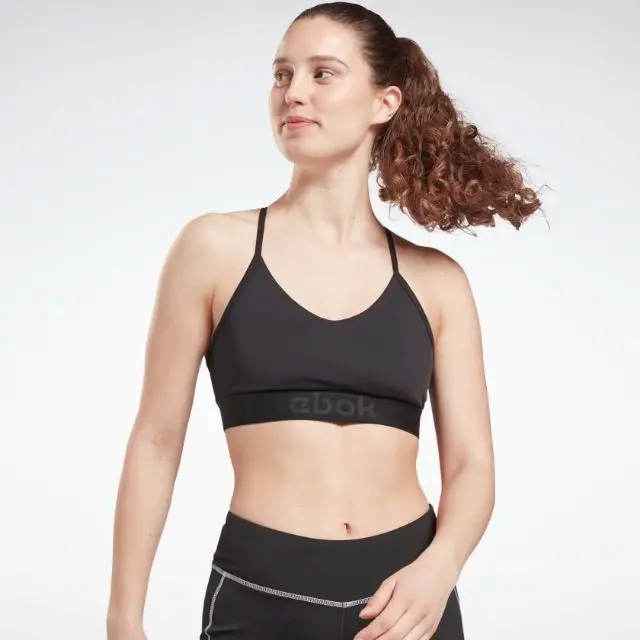 Low-Impact Women'S Reebok Strappy-Back Training Bra – Night Black 1