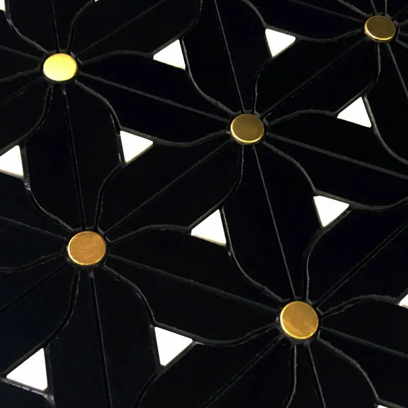 Magnolia Black And Gold Marble Mosaic Tile 1