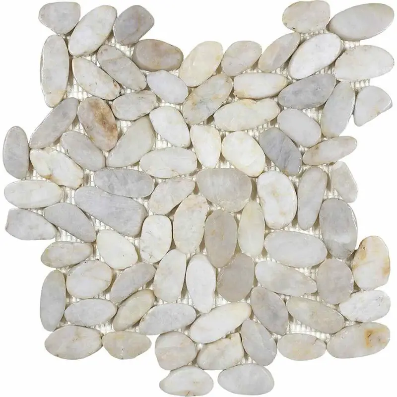 Marfil Limestone Pebble Sliced Mosaic Tile 1
