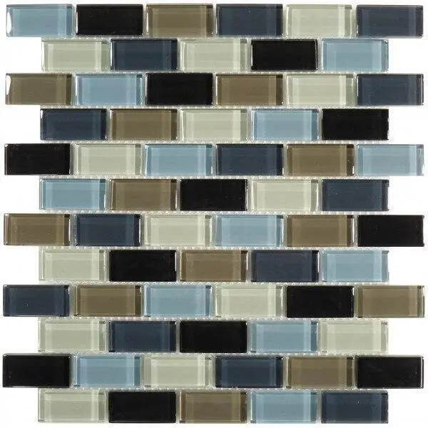 Mariana Trench Blend Glass Mosaic Tile – 1X2 Inch 1