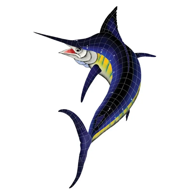 Marlin Pool Mosaic Tile – Dynamic Sportfish Design 1